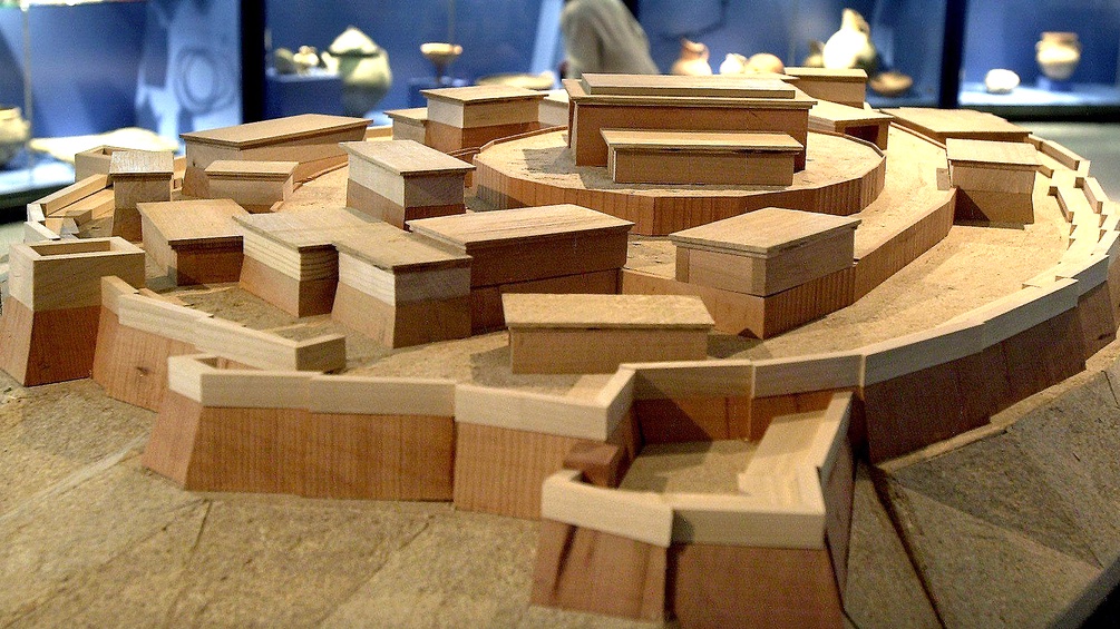 Ein Modell der Stadt Troja