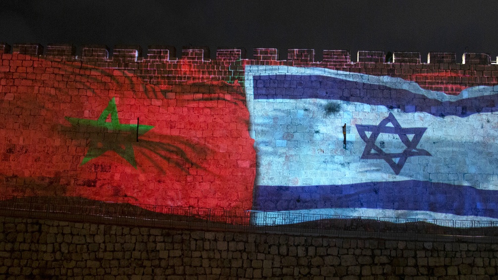 Marokkanische Fahne und Israels Fahne