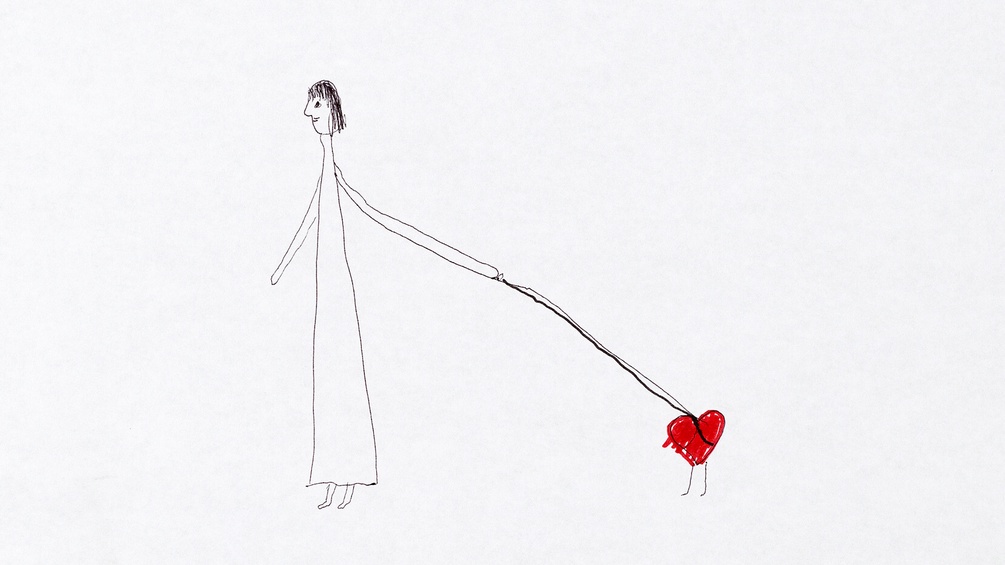 Zeichnung von Friederike Mayröker: "an die Kandare genommen" (Ausschnitt)