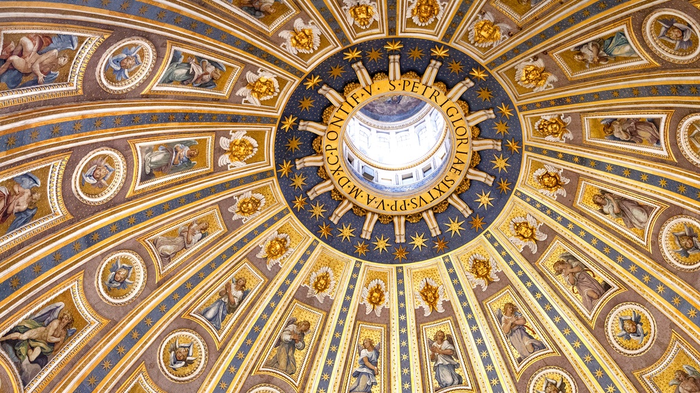 Innenansicht des Petersdomes, Kuppel