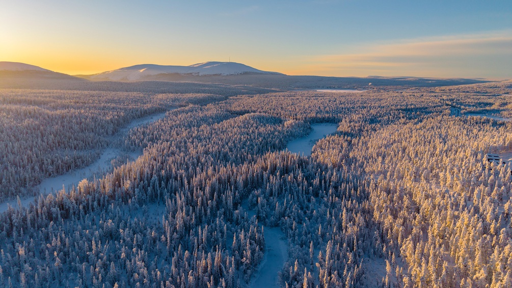 Akaslompolo in Lappland, weit in der Arktis