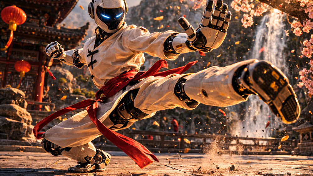 KI-generiertes Bild: Kung-Fu-Roboter