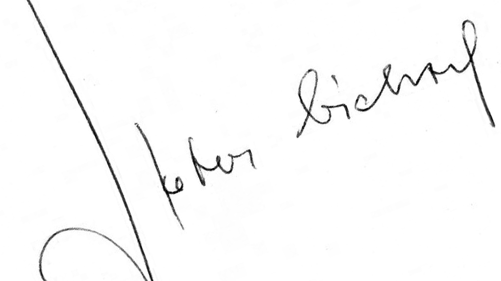 Die Unterschrift von Peter Bichsel