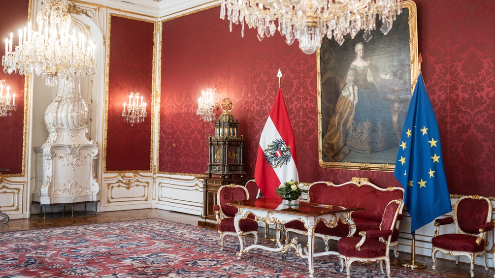 Präsidentschaftskanzlei - die Amtsräume des Bundespräsidenten im Leopoldinischen Trakt der Wiener Hofburg
