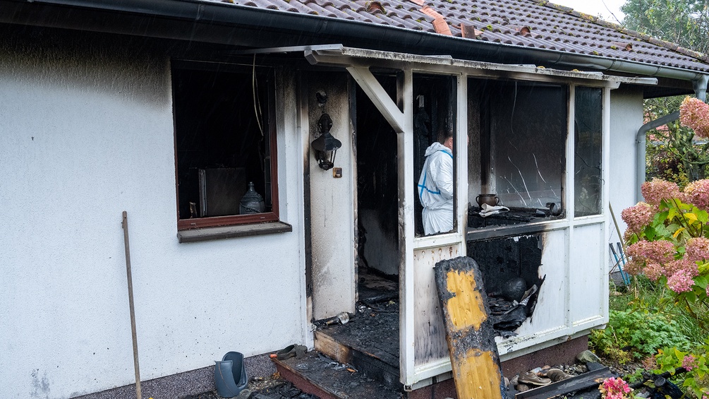 Eine Explosion in einem Haus in Deutschland.