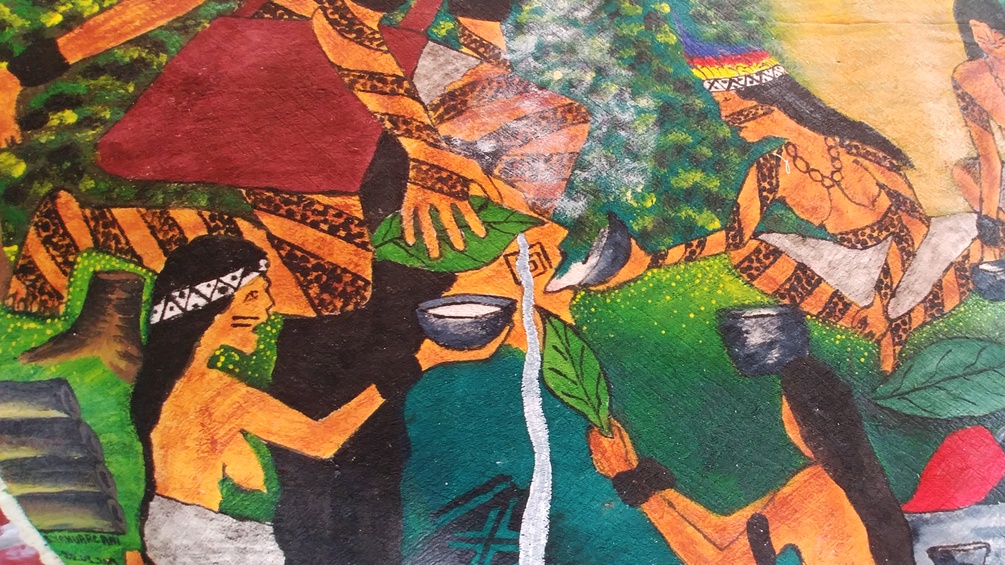 Eine Malerei von Stammesfrauen.