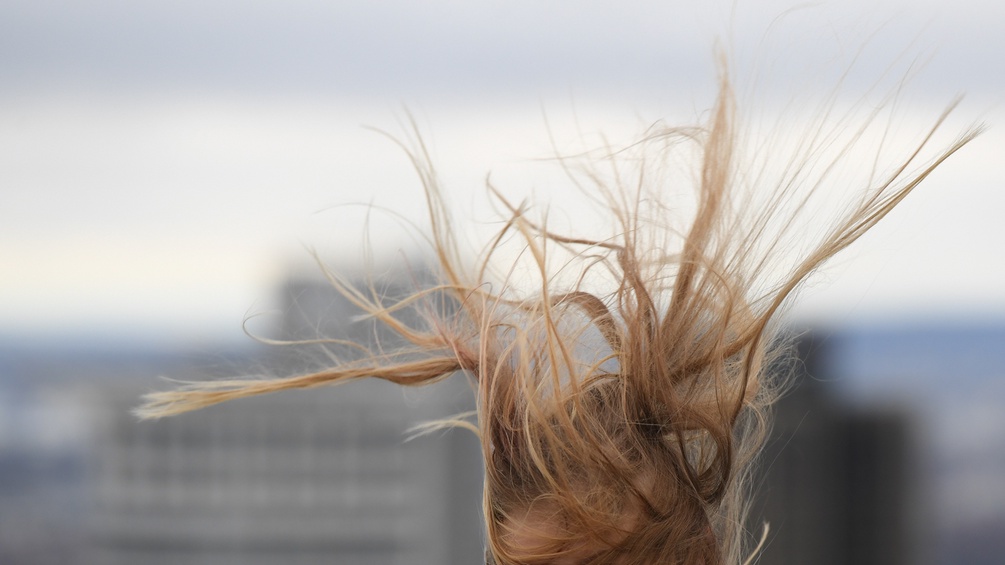 Langes Haar im Wind