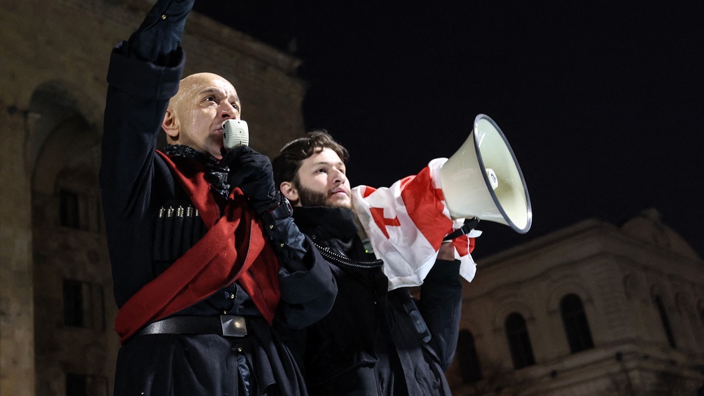 Georgische Pro-Europa-Demonstranten in Tiflis