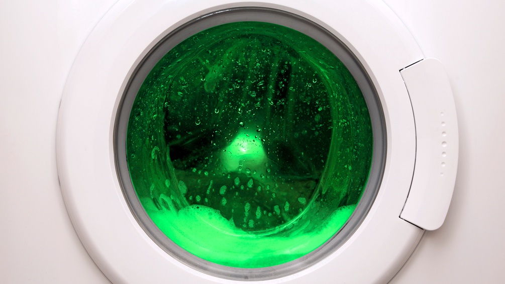 Grüne Waschmaschine