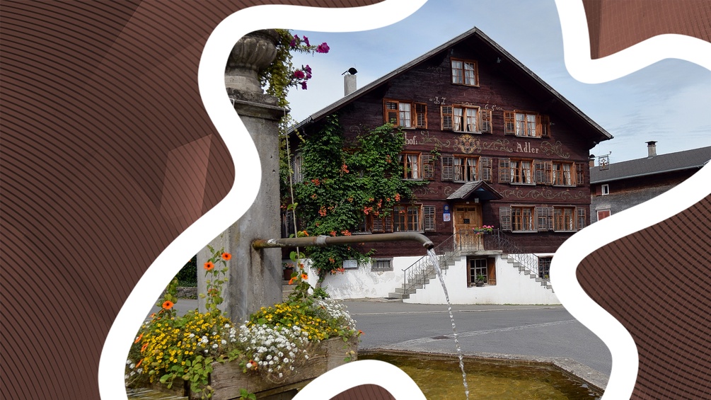 APA/BARBARA GINDL/ORF/ISABELLE ORSINI-ROSENBERG Dorfplatz von Schwarzenberg im Bregenzerwald in einer Blase