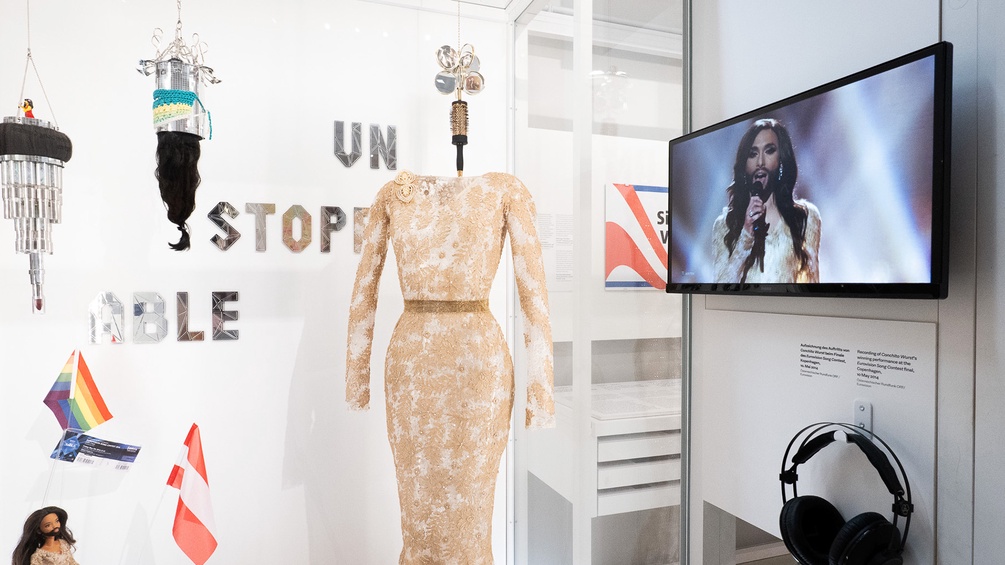 Unstoppable! im hdgö: "Eurovision Song Contest als Zeitgeschichte", Ausstellungsansicht