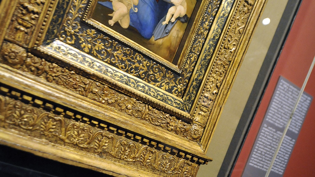 Goldrahmen eines Gemäldes in den Uffizien