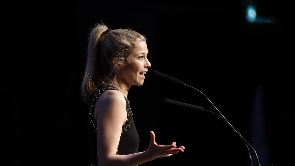 Die Österreichische Schauspielerin Hilde Dalik während der Eröffnung des "Diagonale 26" Filmfestivals mit Verleihung des "Großen Diagonale Schauspielpreis"