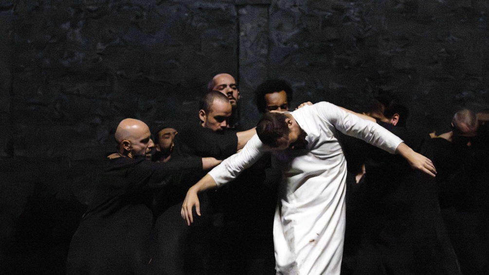 "Saint Francois d'Assise", Szenenausschnitt: Philippe Sly (Saint François), Ensemble 