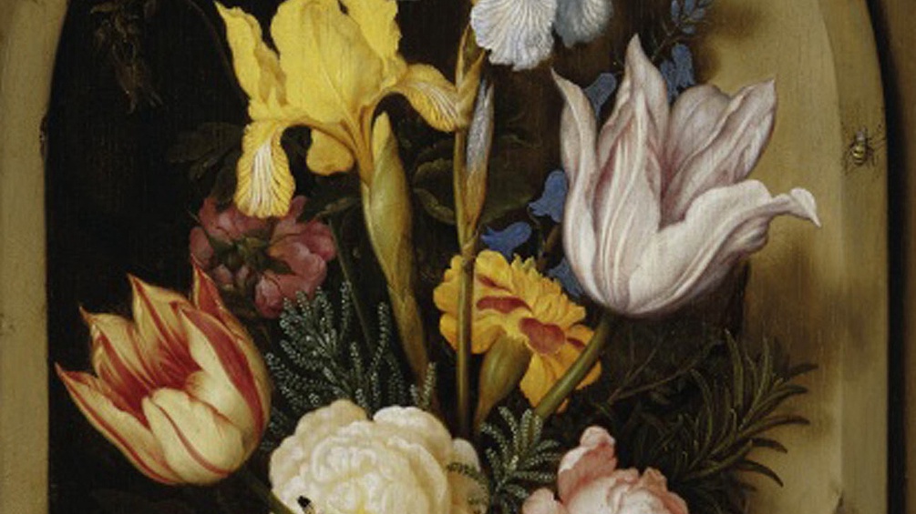 "Blumenbouquet in einer Nische" von Ambrosius Bosschaert der Ältere