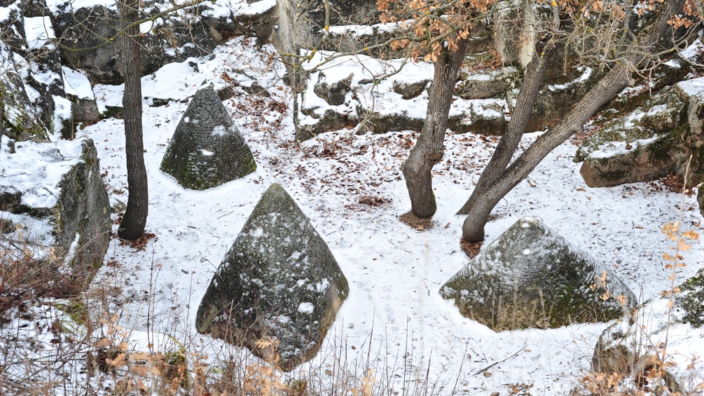 Winterbild des Zen-Gartens "Cielo, terra e uomo" von Azuma