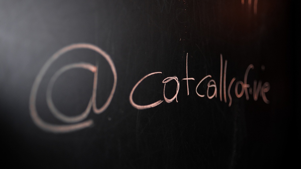 Kreideschriftzug "catcallsof.vie"