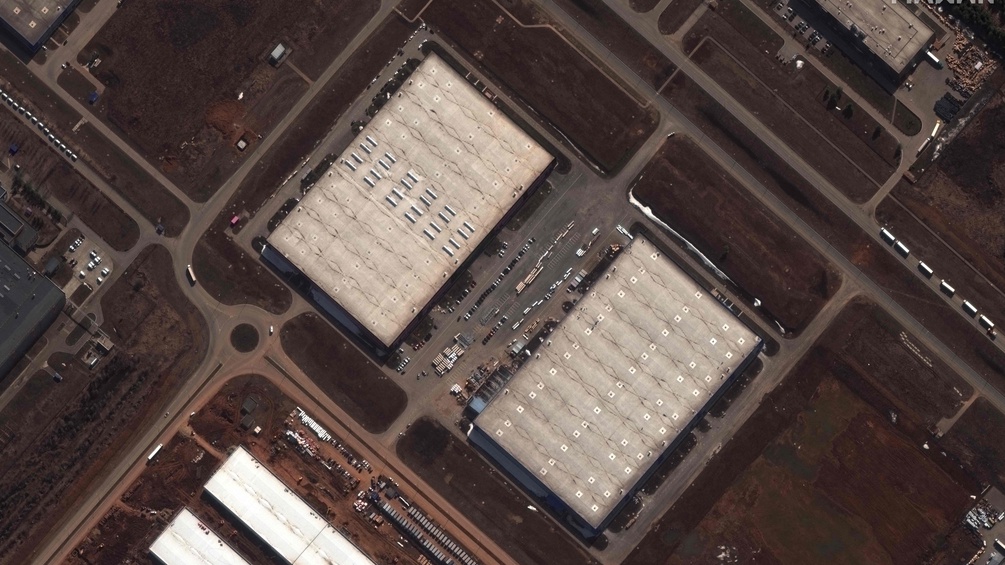 AFP PHOTO/SATELLITE IMAGE ©2023 MAXAR TECHNOLOGIES Drohnen Fabrik in Alabuga
