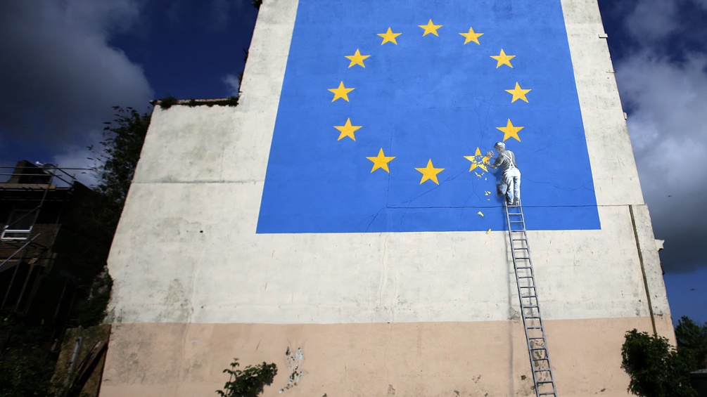 Wandgemälde der EU-Sterne