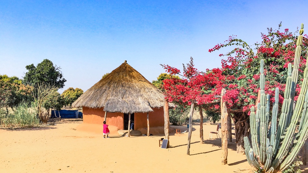Lehmhütte in Simbabwe