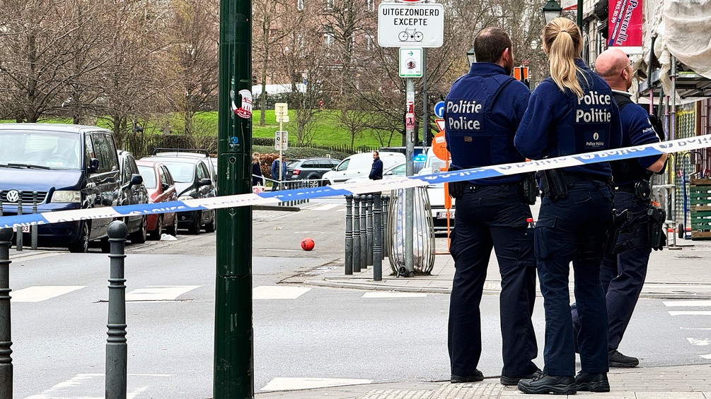 Polizisten in Brüssel