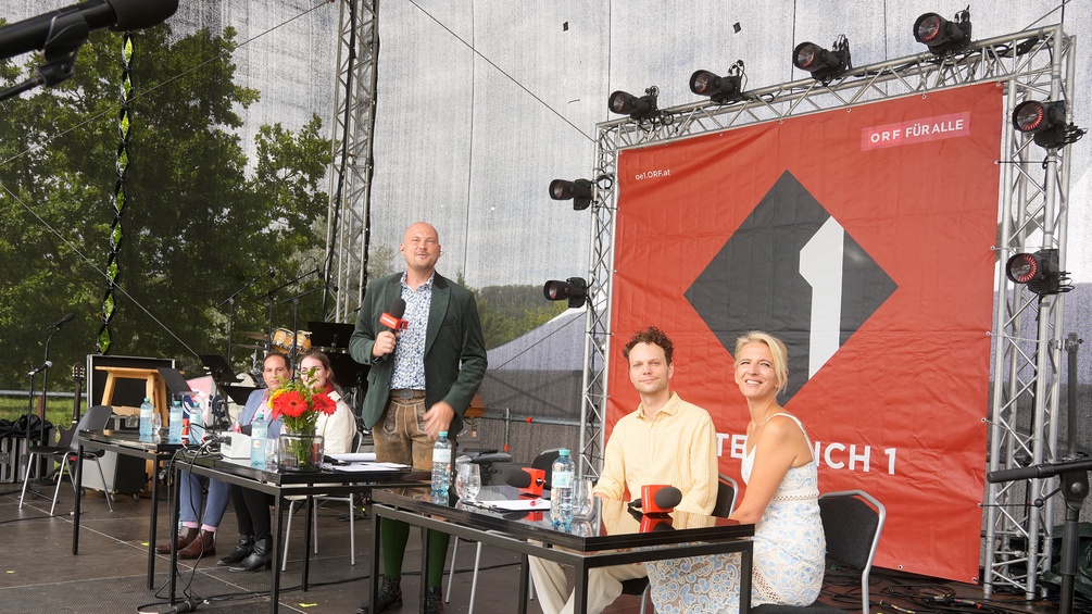 Das Rateteam des Ö1 Kulturquiz am Himmel in Wien