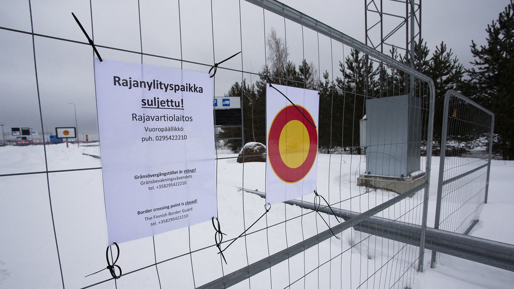 Versperrung an der finnisch-russischen Grenze
