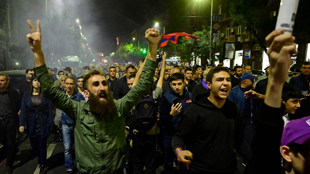 Demonstranten in Jerewan