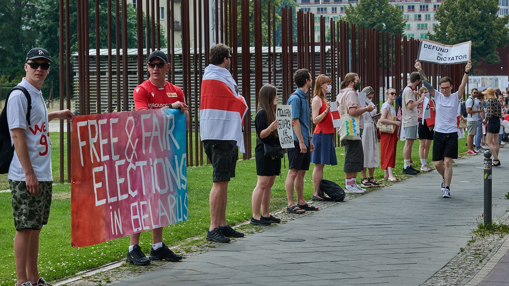 Kundgebungen in Berlin und dem Treffen mit der Bürgerrechtlerin und Kandidatin für die Präsidentschaftswahlen in Belarus 2020 