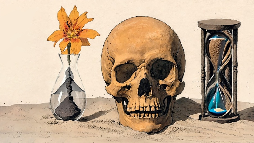 Ausschnitt des Buchcovers, Alexander Kluge: "Sand und Zeit"