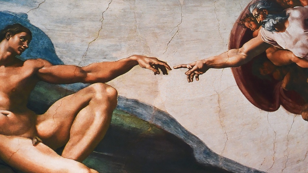 Michelangelo's "die Kreation des Adams"