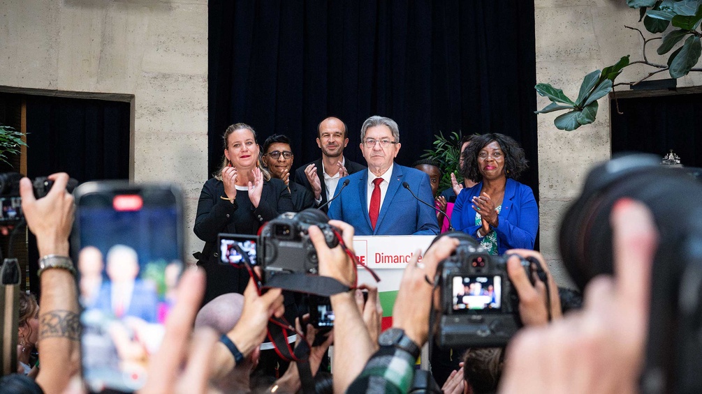 Französischer Wahlsieger: Jean-Luc Melenchon (Bildmitte)