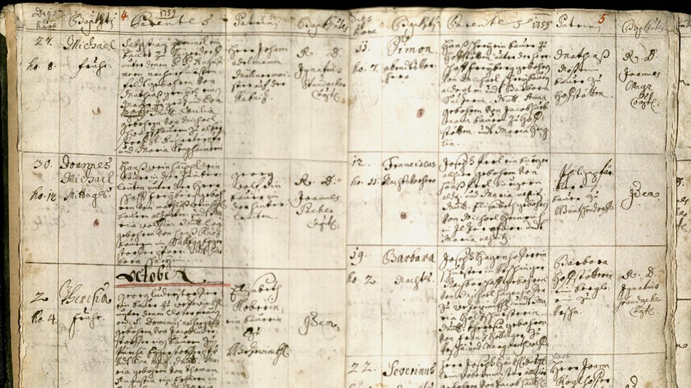 Taufbuch aus dem Jahr 1759