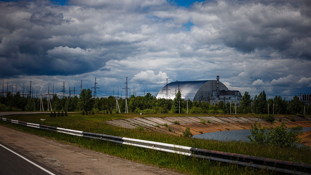 Sarkophag über Reaktor 4 in Tschernobyl
