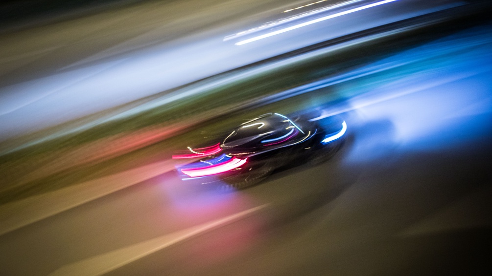 Lichtspiele, schnelles Auto
