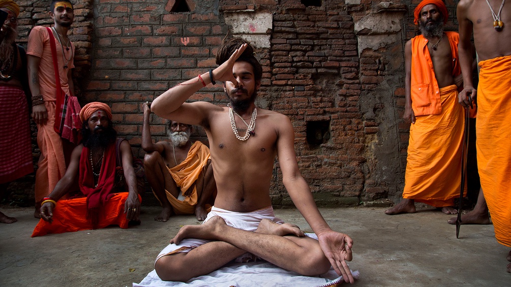 Sadhu im Yogasitz