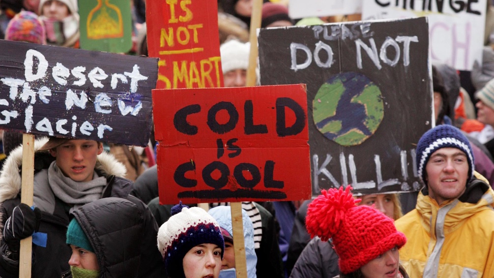 Protest während des Klimagipfels, 2005