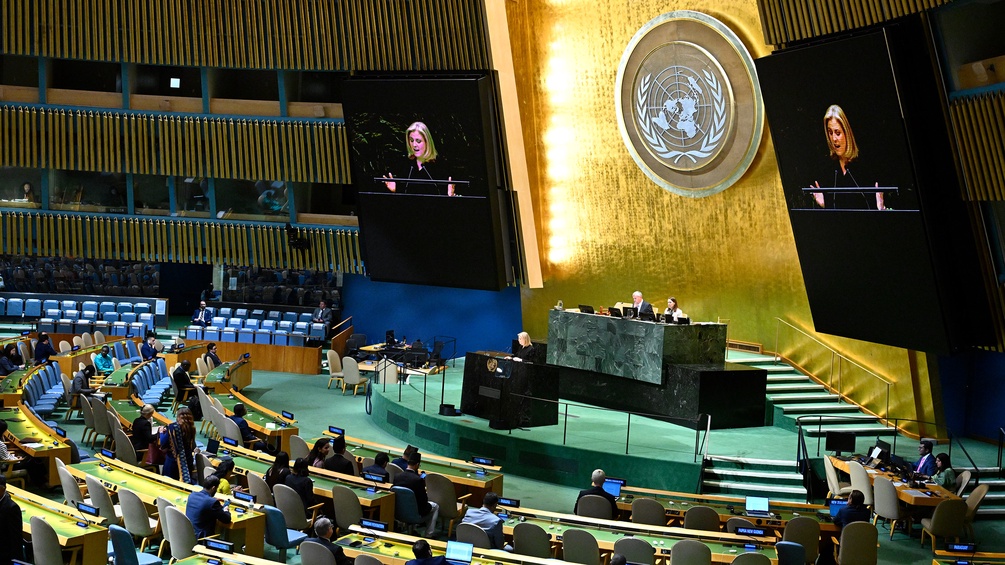 Außenministerin Beate Meinl-Reisinger im Rahmen der Generaldebatte der 81. UNO-Vollversammlung in New York.