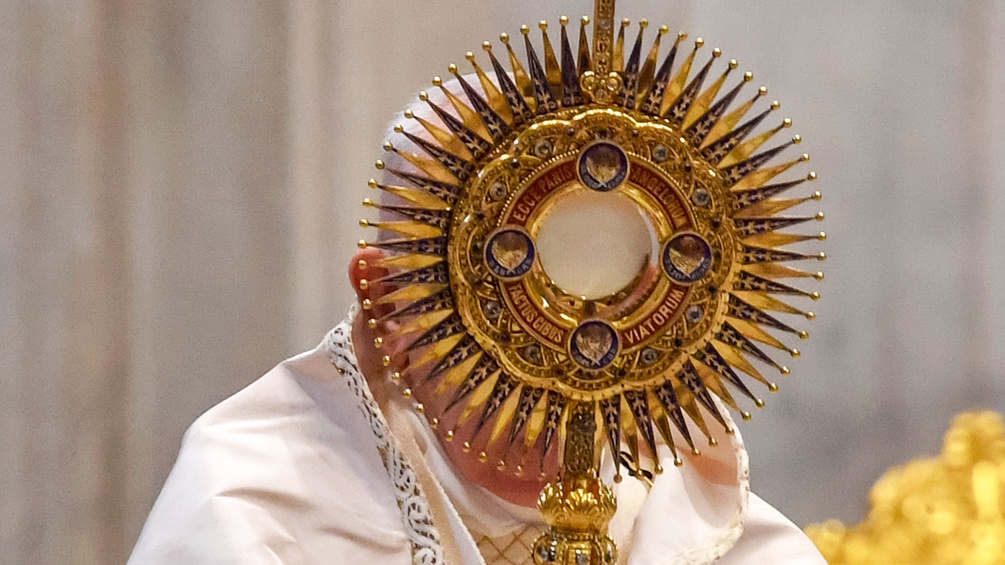Papst Franziskus verdeckt sein Gesicht