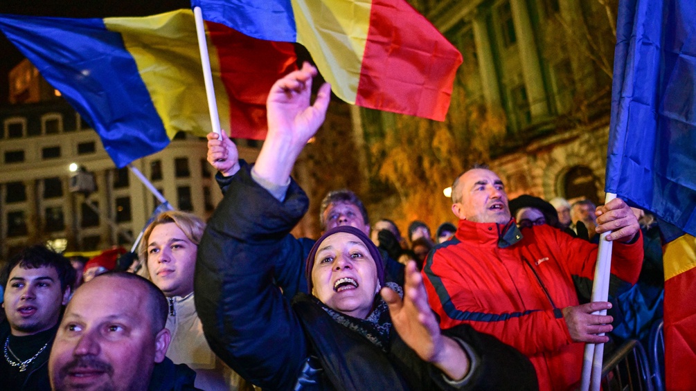 Demonstranten in Rumänien