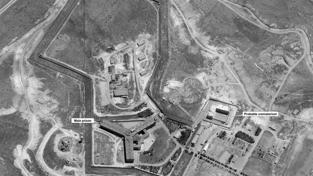 Luftbild des Gefängnisgeländes