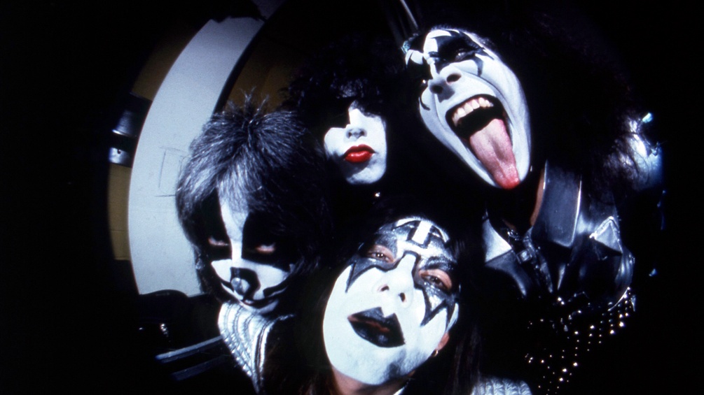 Musikgruppe Kiss: Gene Simmons, Ace Frehley, Paul Stanley und Peter Criss