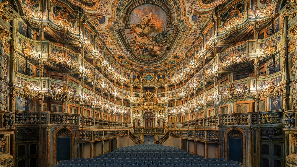 Innenansicht des markgraeflichem Opernhaus in Bayreuth