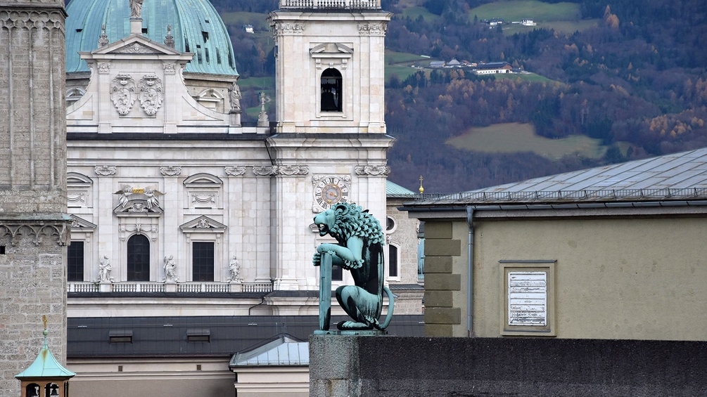 Blick vom Festspielhaus zum Dom, Salzburg