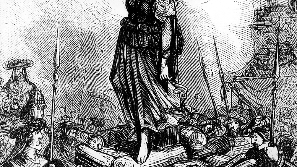 Verbrennung von Elisabeth Plainacher auf der Gänseweide in Wien, Ausschnitt des Bildes