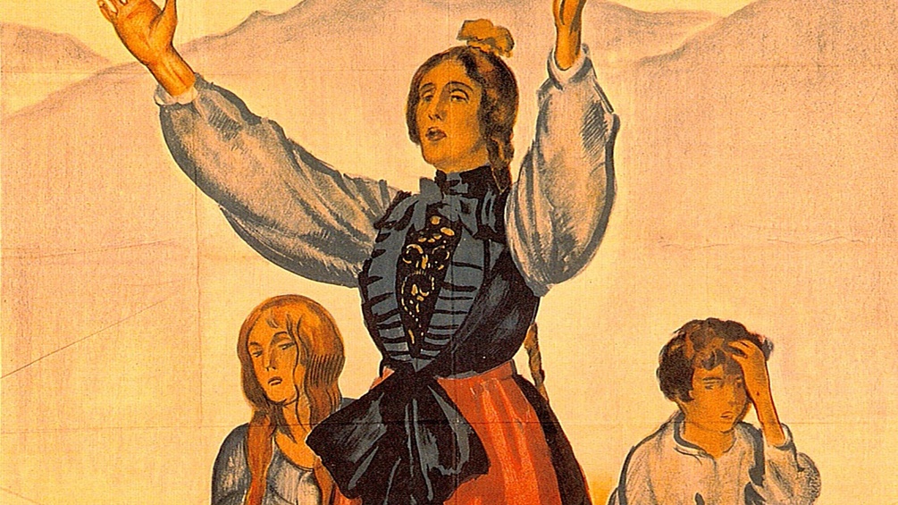 Werbeplakat des Komitées "Pro Vorarlberg" 1919/20 des Schweizer Malers Jules Courvoisier 1884-1936 (Ausschnitt)