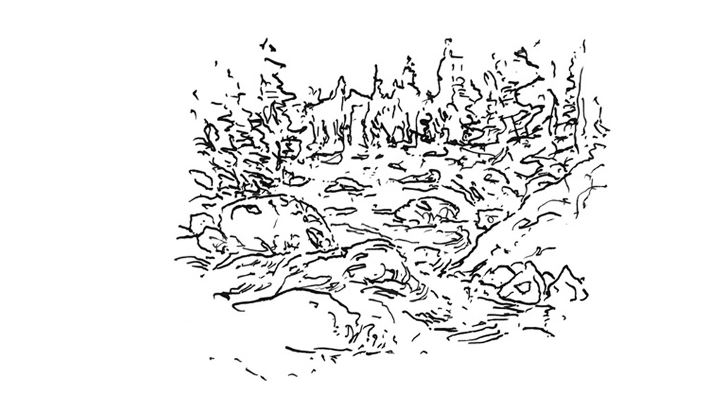 Zeichnung eines Flusses
