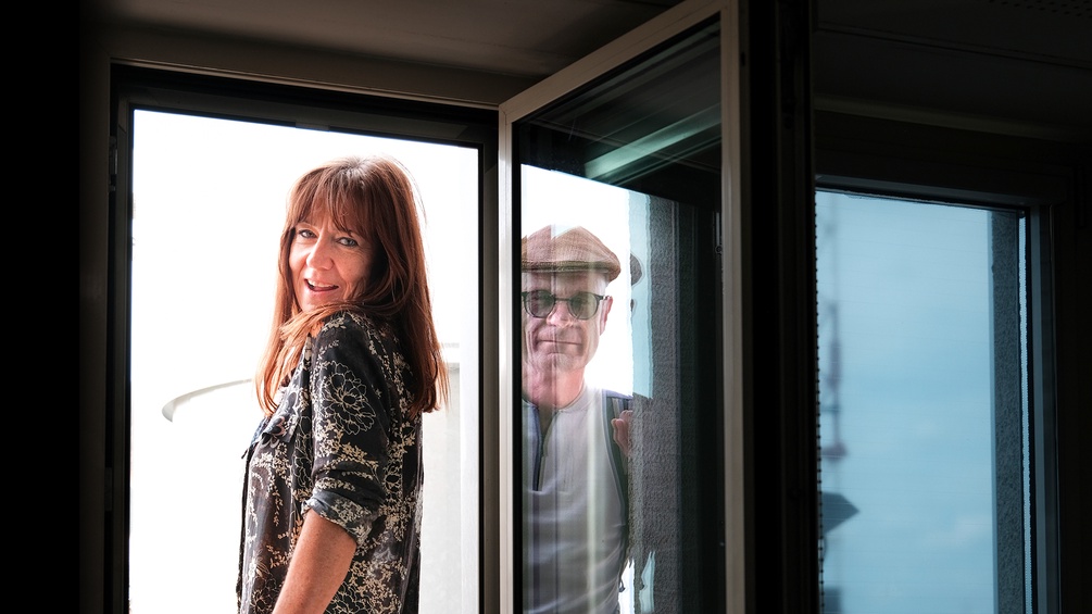 Doris Glaser und Albert Hosp am Dach des Wiener Funkhauses