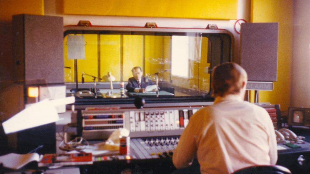 Emil Vokal im ORF-Studio, Wien 1980 