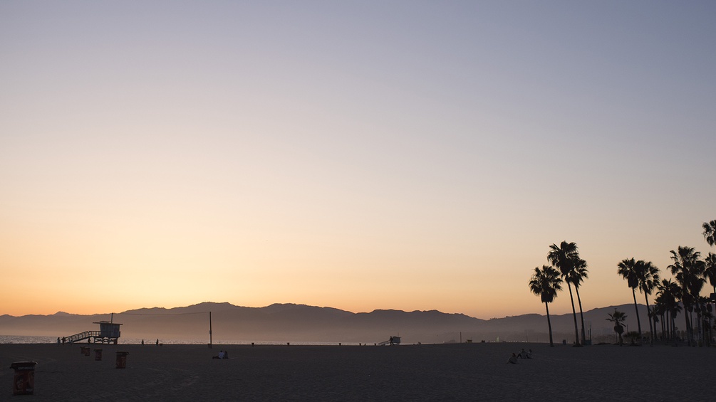 Sonnenuntergan am Venice Beach in Kalifornien